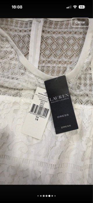 Vestido Ralph Lauren Blanco Talla 14
