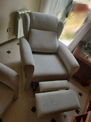 2 Sillones de tela blanco roto