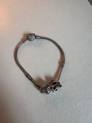 Pulsera Pandora Original de Plata925 con 2 Charms