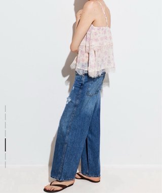 Top flores encaje Lefties Talla S nuevo mujer rosa