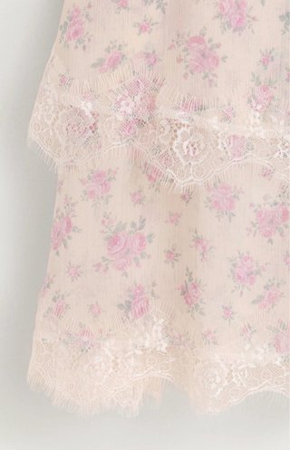 Top flores encaje Lefties Talla S nuevo mujer rosa