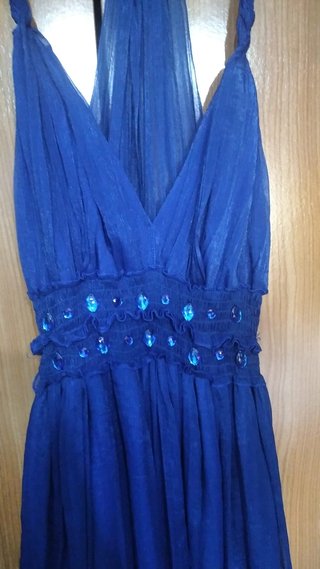 Vestido azul estilo peplum + regalo