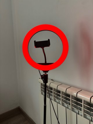 Aro de luz LED con soporte para móvil