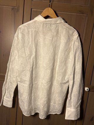 Camisa Zara Blanca Manga Larga