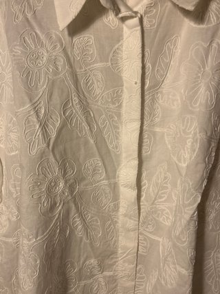 Camisa Zara Blanca Manga Larga
