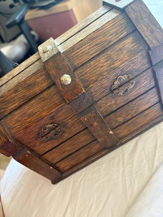 Baúl joyero de madera vintage
