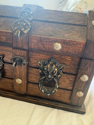 Baúl joyero de madera vintage