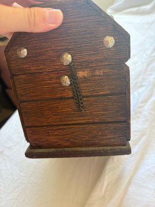 Baúl joyero de madera vintage