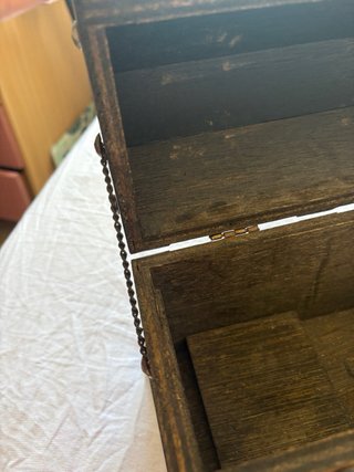 Baúl joyero de madera vintage