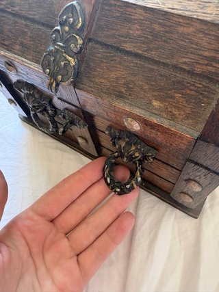 Baúl joyero de madera vintage