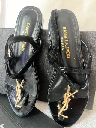 Sandalias Saint Laurent Negras Lujo