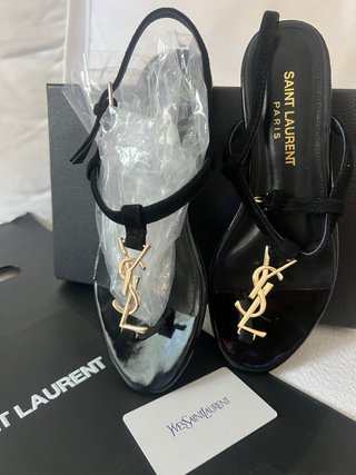 Sandalias Saint Laurent Negras Lujo