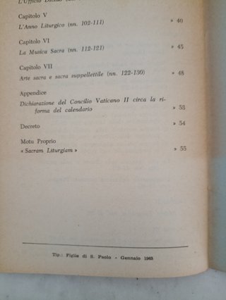 La Costituzione sulla Sacra Liturgia