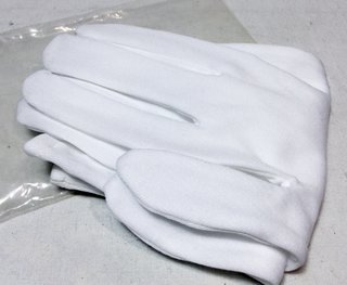 Guantes de tela blancos para fotografía