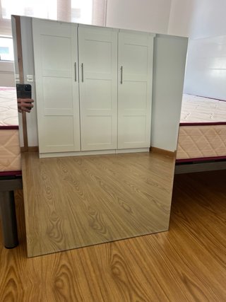 2 Espejos decorativos madera y cristal