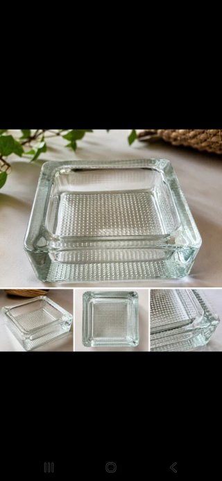 Cenicero de cristal época 1960-1970 geométrico.