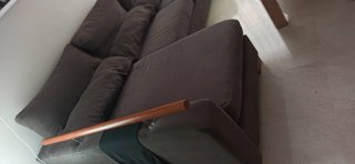 Sofá Chaiselongue Marrón Tela