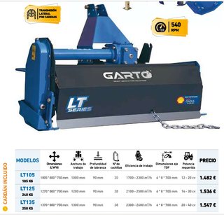 ROTOVATOR FRESADORA PARA TRACTOR RT en Liquidación