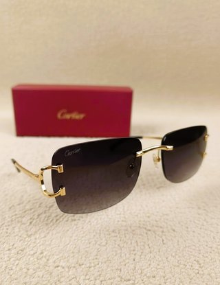 Gafas de Sol Cartier C Décor Negras y Doradas