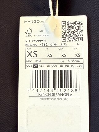 Gabardina azul marino mango