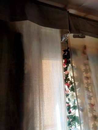 2 Cortinas panel japones bordadas con volantes
