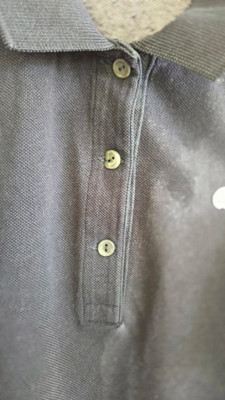 Polo nera vintage donna Lacoste smanicata, tg.M