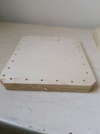 Set di 5 basi in legno multistrato per cestini e b