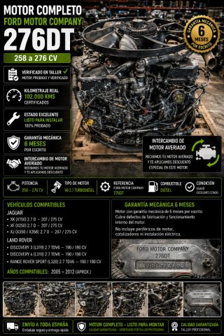 Motor RANGE ROVER SPORT FORD COMPANY 276DT 190cv.