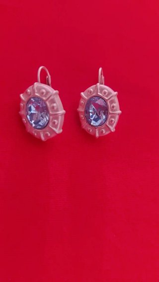 Pendientes vintage óvalo azul plata