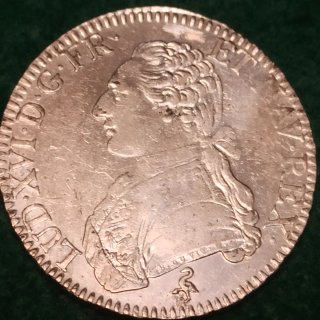 Moneda un escudo plata luis xvi ceca paris 1790 A