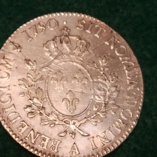 Moneda un escudo plata luis xvi ceca paris 1790 A