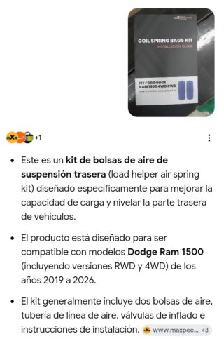 Kit Bolsas Suspensión Trasera Ram 1500