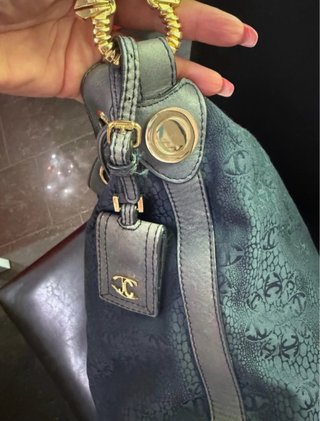 Borsa Just Cavalli blu/grigio con nappine