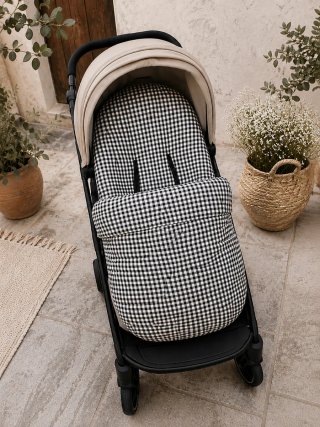 Saco de carrito vichy bebé con interior borreguito