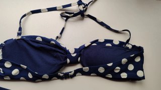Bikini Lunares Azul y Blanco