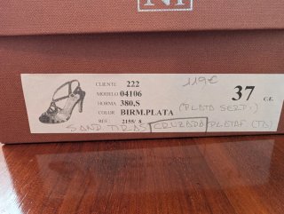 Sandalias tacón plateadas Talla 37