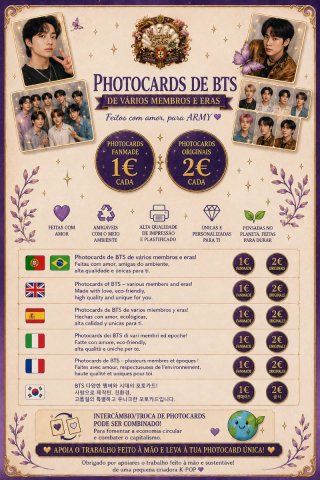 Photocards BTS - Vários Membros e Eras
