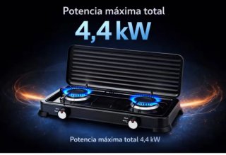Hornillo doble portátil con parrilla
