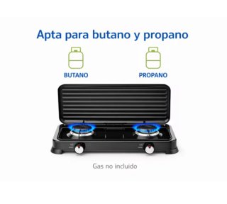 Hornillo doble portátil con parrilla