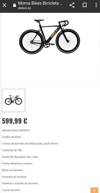 Bicicleta Fixie Munich Negra