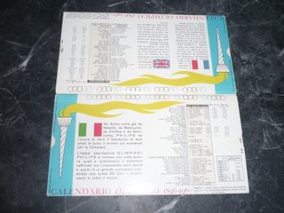 CALENDARIO OLIMPICO PUBBLICITARIO 1896-1960