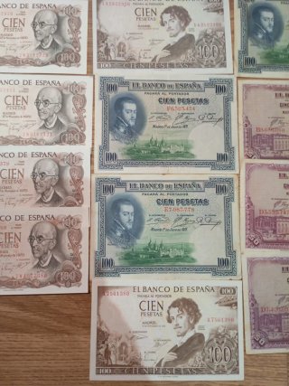 Billetes España 100 y 50 Pesetas