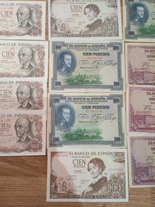 Billetes España 100 y 50 Pesetas
