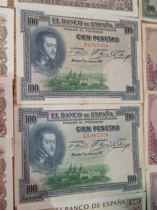 Billetes España 100 y 50 Pesetas