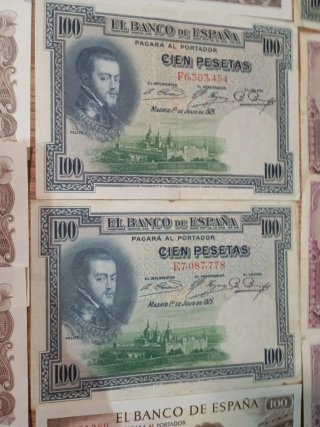 Billetes España 100 y 50 Pesetas