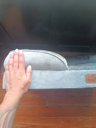 Cama perro viscoelástica gris