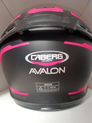 Casco de moto Caberg negro y rosa