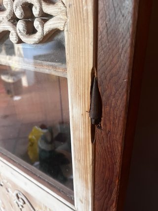 Mueble esquinero antiguo madera y cristal