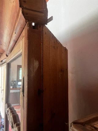 Mueble esquinero antiguo madera y cristal