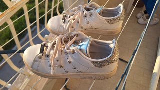 Scarpe Adidas bambina glitter bianche come nuove